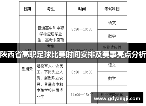 陕西省高职足球比赛时间安排及赛事亮点分析